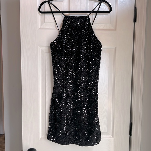 EXPRESS M sequin dress adjustable straps - Picture 1 of 5